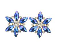 TOYANDONA Hebillas de Zapatos Clip de Cristal 3x3 Cm, Adornos en Forma de Flor con Gemas de Imitación Azul Oscuro, Accesorios Desmontables para Mujer, Decoración Elegante para Zapatos de Fiesta