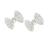 TOYANDONA Hebillas Decorativas para Zapatos Lazo Plateado 60X43 MM Par de Accesorios Desmontables para Tacones Ideales para Fiestas y Decoración Elegante