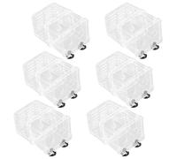 TOYANDONA Incubadora Flotante para Peces 6 Unidades Caja de Cría Transparente Doble Capa 135X105X75 CM Criadero de Alevines para Acuarios Aislamiento para Bettas y Peces