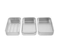 TOYANDONA Jabonera de Aluminio Rectangular con Tapa y Doble Capa, Resistente al Desgaste y Secado, Adecuado para Cocina y Camping