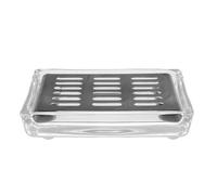 TOYANDONA Jabonera de Cristal Rectangular con Soporte Autodesagüe de Acero Inoxidable en Negro Níquel Bandeja para Jabón para Baño Ducha y Cocina Organizador Decorativo Resistente y