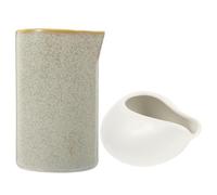 TOYANDONA Jarra de Leche Cerámica Estilo Japonés 2 Piezas Boquilla Redonda y Diseño Cristal Flor, Dispensador Multiusos para Salsa, Jarabe y Café, Adecuado para Hogar y Restaurante