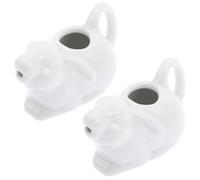 TOYANDONA Jarra Pequeña para Espumar Leche de Cerámica Blanca en Forma de Conejo 2 Unidades para Café Crema y Salsa en Cocina Adecuado para Uso Doméstico y Profesional