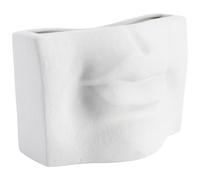 TOYANDONA Jarrón de Cerámica de Color Claro Forma de Rostro Humano, Jarrón Artístico para Flores Secas, Contenedor Decorativo de Tamaño Mediano para Sala de Estar y Hogar