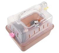 TOYANDONA Jaula Plástica para Hámster Botella Integrada, Transportín Ventilado para Mascotas Pequeñas, Caja de Viaje Transparente para Uso en Exteriores y Transporte Cómodo