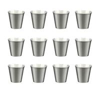 TOYANDONA Juego de 12 vasos de acero inoxidable para chupito de whisky (30 ml)