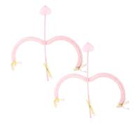 TOYANDONA Juego de 2 Mini y Flechas de para Adulto Accesorio de Disfraz con Forma de Corazón Color Rosa Adecuado para Fiestas de San Valentín Cosplay y Eventos Románticos