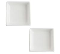 TOYANDONA Juego de 2 Platos Cuadrados de Cerámica para Salsa y Postre Alta Durabilidad, Ideales para Buffet y Uso en Casa