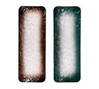 TOYANDONA Juego de 2 Platos de Sushi de Cerámica Japonesa 10 Pulgadas Bandejas Rectangulares para Sashimi y Sushi Color Verde Oscuro y Marrón Multifuncionales y Aptos para Lavavajillas