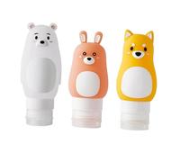 TOYANDONA Juego de 3 Botellas Vacías Portátiles para Champú Gel de Ducha y Loción Diseño de Dibujos Animados Capacidad 50 Ml 70 Ml y 90 Ml Material Resistente y Seguro Adecuado para