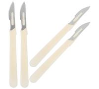 TOYANDONA Juego de 4 Cortadores de Masa para Pan Casero Cuchillo para Hornear Hoja de Acero al Carbono Mango Plástico Blanco Ergonómico Herramienta Curva para Rebanar Pan Tostado y