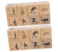 TOYANDONA Juego de 4 Datos de Ejercicio de Madera Unidades Dados Deportivos Pequeños para Entrenamiento Casa Divertido para Fitness y Yoga y Reutilizables para Actividades Físicas