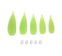 TOYANDONA Juego de 5 Tapones de Práctica para Fundición de Señuelos de Pesca, Plástico Blando, Pesos 7, 10, 12, 15 y 20 G, Accesorios de Entrenamiento para Mejorar Precisión en