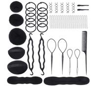 TOYANDONA Juego de 71 Herramientas para Peinar y Trenzar Cabello Kit para Hacer Moños de Diferentes Tamaños Accesorio para Estilistas y Escuelas de Cosmetología Adecuado para Cabello