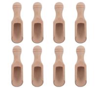 TOYANDONA Juego de 8 Cucharas Mini de Madera Beige Mango Redondo para Especias y Café, Resistentes a Roturas y Control de Porciones, Adecuado para Cocina en Casa