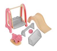 TOYANDONA Juego de Accesorios para Casa de Muñecas Caballo Mecedor, Columpio, Tobogán y Porterías, Miniatura de Plástico Detallada para Decoración y Juguetes Infantiles