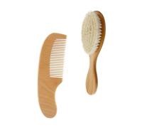 TOYANDONA Juego De Cepillo y Peine Para Bebés Cepillo De Lana Mango Peine Sólido Set De 2 Piezas Cuidado Infantil Limpieza Del Cuero Cabelludo Portátil y Práctico