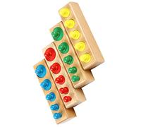 TOYANDONA Juego de Cilindros de Madera Montessori para Niños Pequeños Juguetes Educativos Interactivos 10 Piezas Desarrollo de Coordinación Juguetes Didácticos para a Clasificar