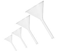 TOYANDONA Juego de Embudos de Vidrio 4 Piezas Cuello Corto para Uso Químico Resistente a Ataques Químicos Adecuado para Transferir Líquidos a Botellas Pequeñas Incluye Tamaños 100 Mm 75 Mm 50 Mm 40 Mm