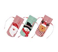 TOYANDONA Juego de Fundas para Botella de Vino Navideñas 3 Piezas Diseño de Muñeco de Nieve Abuelo y Reno Funda Creativa Textil Suave para Decoración Festiva y Tapa de Botella para