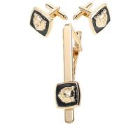 TOYANDONA Juego de gemelos y pasador de corbata con diseño de cabeza de animal. Ideal para trajes de hombre. Accesorios de lujo para esmoquin, perfectos para eventos formales de negocios.