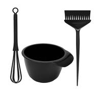 TOYANDONA Juego de Herramientas para Teñir el Cabello Varilla Agitadora Cepillo y Cuenco de Pp Negro y Diseño Estilizado para Salón Profesional y Uso Doméstico Reutilizable