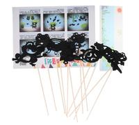 TOYANDONA Juego De Teatro De Sombras y Marionetas De Mano para Niños, Material Didáctico Preescolar, Piezas Recortables Negras, para Narración De Cuentos y Juego Interactivo Jardín De Infantes