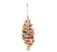 TOYANDONA Juguete Colgante para Loros Bolas de Colores, Fibras de Maíz y Hojas Naturales, Diseño para Morder y Trepar, Seguro y Divertido para Jaulas de Pájaros Pequeños y Medianos