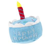 TOYANDONA Juguete de Pastel de Perro Mascota Perrito temático Divertido Feliz cumpleaños Perro Juguete Juguetes para Mascotas Juguetes de Pastel de cumpleaños para Perros Felpa Sky-Blue