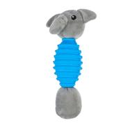 TOYANDONA Juguete de Peluche Sonido Chirriante para Perros, Resistente | Tpr y Algodón Pp, Forma de Animal, Azul, para Morder y Jugar al Aire Libre