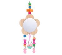 TOYANDONA Juguete De Pollo De Madera Espejo Colgante para Gallinas Juguete Interesante Cascabeles para Jaula De Gallinas Espejo para Mascotas