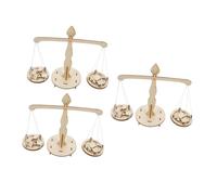 TOYANDONA Juguete Educativo Balanza de Madera 3 Piezas, Juego Científico DIY de Medidas y Cálculo Numérico, Adecuado para Jardín de Infantes y Proyectos Stem