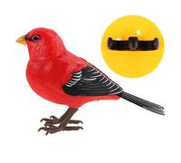 TOYANDONA Juguete Eléctrico de Pájaro Simulación Canto Natural, Adorno de Pájaro de Plástico en Color Escarlata, Juguete Interactivo Acústico para Decoración y Entretenimiento