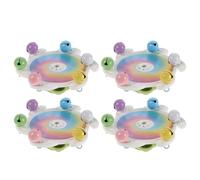 TOYANDONA Juguete Giratorio para Loros 4 Piezas Accesorio Interactivo Masticable para Jaula Rueda Giratoria con Cascabeles para Periquitos y Cacatúas Estimula Inteligencia y