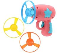 TOYANDONA Juguetes de búsqueda de gatos, lanzador de gatos, juguete interactivo de disco volador, 1 tirador y 3 discos, hélice voladora divertida para interacción, ejercicio, caza, entrenamiento