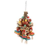 TOYANDONA Juguetes de Madera para Loros Bloques de Madera Colgantes Juguete para Masticar Pájaros la Jaula Interesante y Periquitos