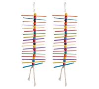 TOYANDONA Juguetes para Masticar para Loros 2 Piezas Palitos de Madera Natural Multicolor Juguetes de Madera Blanda para Periquitos Loros Grandes y Cacatúas Accesorios para Jaulas de