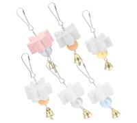 TOYANDONA Juguetes para Pájaros Piedra De Calcio Campana, Bloque Mineral para Moler Picos, 6 Piezas Tamaño Compacto, Ideales para Jaulas y Loros Pequeños