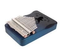TOYANDONA Kalimba de Pulgar de Madera Maciza Teclas Piano de Dedo Portátil con Sonido Cristalino Acabado Degradado Azul Instrumento Musical Profesional para Adultos para Principiantes