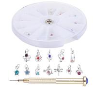 TOYANDONA Kit de 24 Colgantes para Joyería de Uñas Aleación con Herramienta Perforadora Manual Diseño Práctico y Duradero para Manicura Profesional y Uso Casa