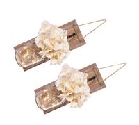 TOYANDONA Lámpara Colgante de Pared Retro Portavelas Candelabro Decorativo de Madera Estilo Vintage Iluminación Decorativa para Decoración Navideña y Ambiente Acogedor