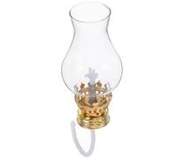 TOYANDONA Lámpara de Aceite Vintage con Chimenea de Vidrio Transparente, Quemador y Ajustador Metálico, Accesorio de Repuesto para Lámparas de Queroseno, Iluminación para Hogar y Camping