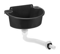 TOYANDONA Lavabo Pequeño de Pared de Plástico Negro, Mini Fregadero sin Taladro para Baños Pequeños y Balcones, Diseño Práctico y Ahorro de Espacio
