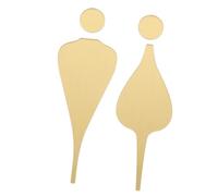TOYANDONA Letreros de Baño Acrílicos Modernos 2 Piezas para Hombres y Mujeres 3D Dorado para Puertas de Baño Hoteles y Negocios Públicos