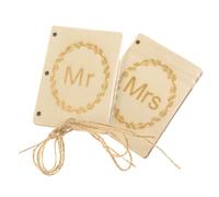 TOYANDONA Libro de Votos Matrimoniales de Madera 2 Juegos Papel Kraft Artesanal y Cubierta Resistente Cuaderno Rústico para Bodas Decoración y Recuerdos del Gran Día
