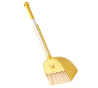 TOYANDONA Limpieza Infantil Mini con Escoba y Recogedor de Dibujos Animados Pequeño Portátil para Utensilios Domésticos para Enseñanza de Tareas del Hogar Color Amarillo