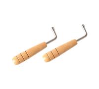 TOYANDONA Llave de Afinación Resistente al Óxido y Difícil de Romper Paquete de 2 Piezas de Acero Inoxidable y Mango de Madera para Ajuste Profesional para Arpa de Lira
