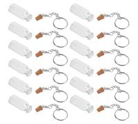 TOYANDONA Llavero 12 Piezas Mini Botellas de Vidrio 5 Ml con Tapa Plateada y Ojo de Cerradura, Frascos Transparentes para Deseos, Manualidades, Recuerdos y Almacenamiento Portátil