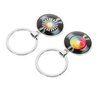 TOYANDONA Llavero Colgante de Disco de Vinilo Vintage 2 Piezas Accesorio Musical para Bolso y Mochila Llavero de Discos Resistente para Regalos Amantes de Música Decoración DIY