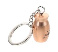 TOYANDONA Llavero de Urna para Cenizas de Mascotas y Humanos, Diseño Único Metálico Dorado, Compacto y Portátil para Recuerdo Conmemorativo